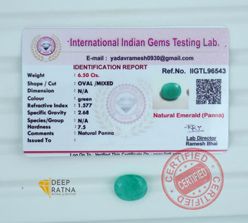 Emerald 6.50 Carat (7.15 Ratti) Brazil Prime