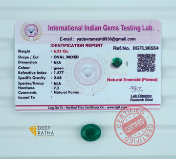 Emerald 6.55 Carat (7.20 Ratti) Brazil Premium