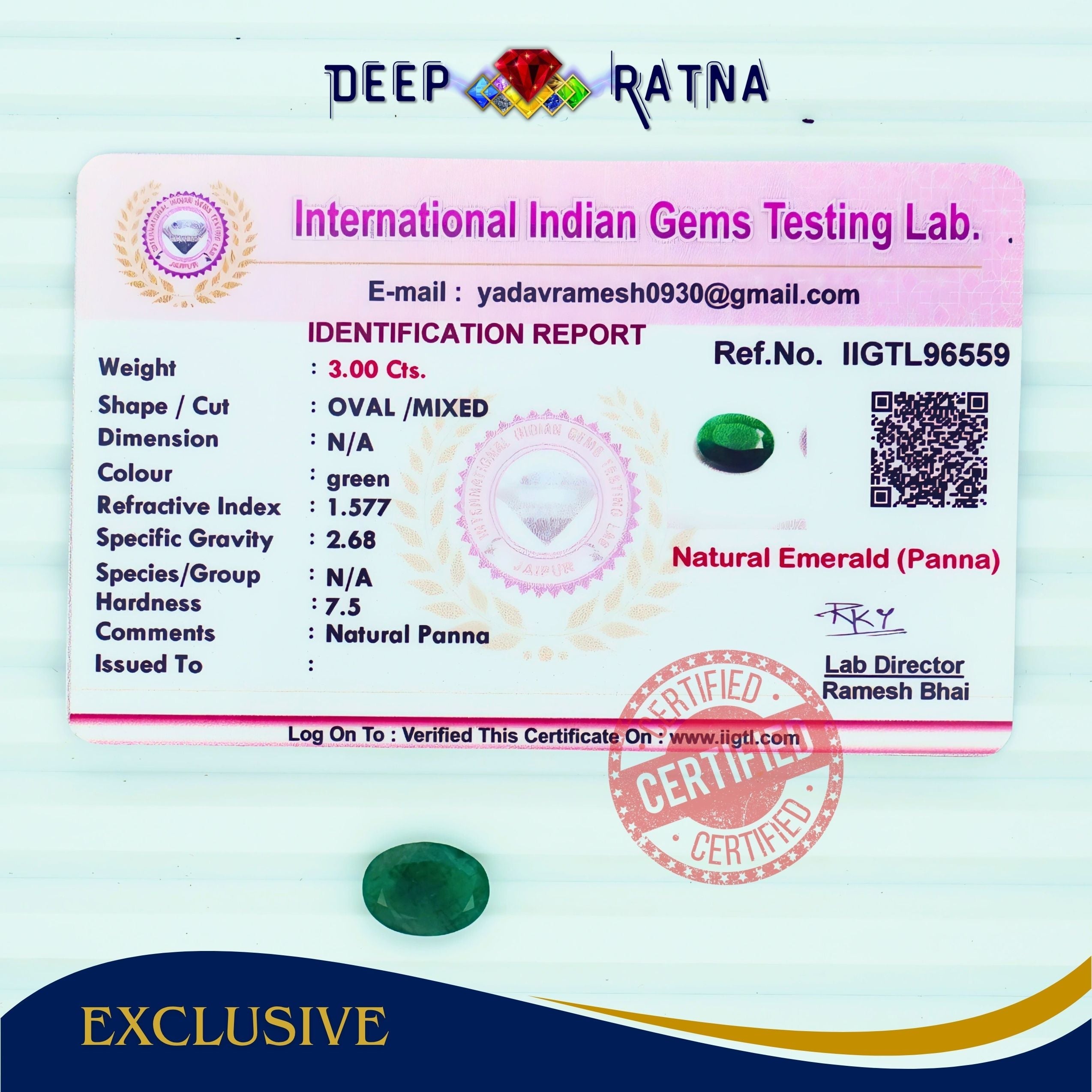 Emerald 3 Carat (Zambia)