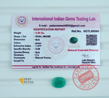 Emerald 5.50 Carat (6.05 Ratti) Brazil Prime