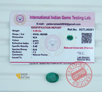 Emerald 5.50 Carat (6.05 Ratti) Brazil Premium