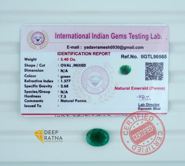 Emerald 5.40 Carat (5.94 Ratti) Brazil Premium