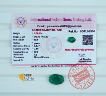 Emerald 6.50 Carat (7.15 Ratti) Brazil Premium