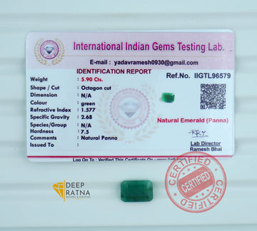 Emerald 5.90 Carat (6.49 Ratti) Brazil Premium
