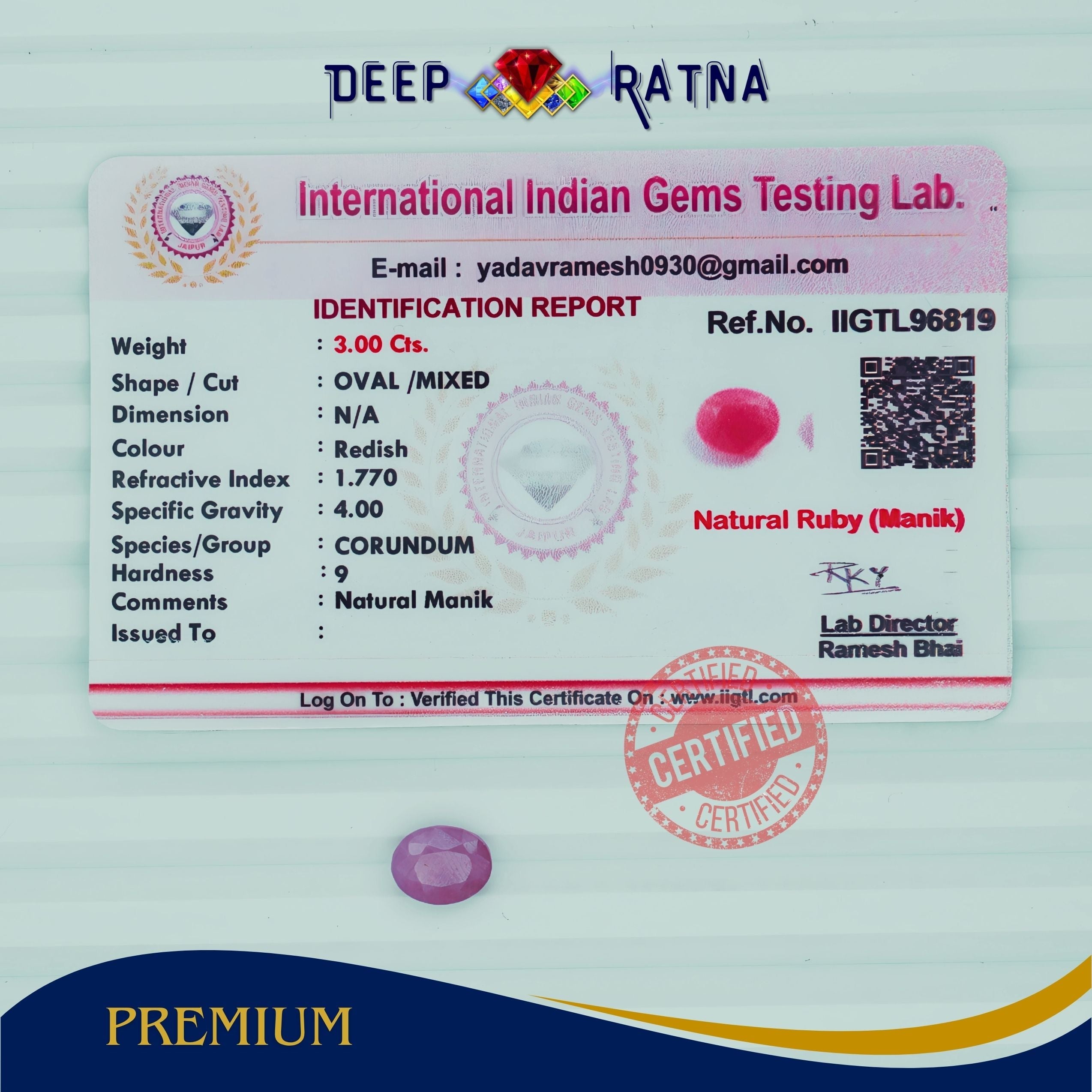 Ruby 3 Carat (Burma)