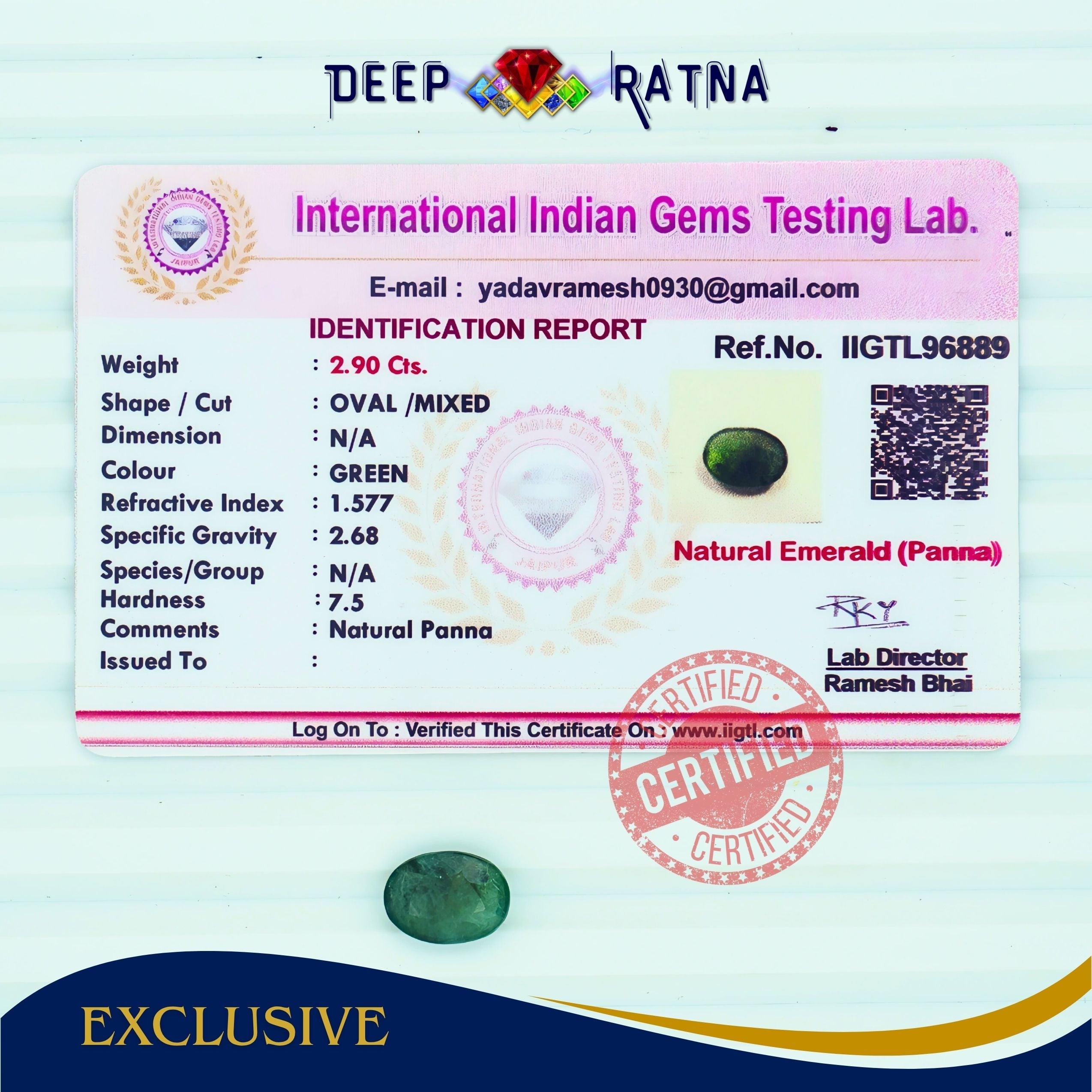 Emerald 2.90 Carat (Zambia)