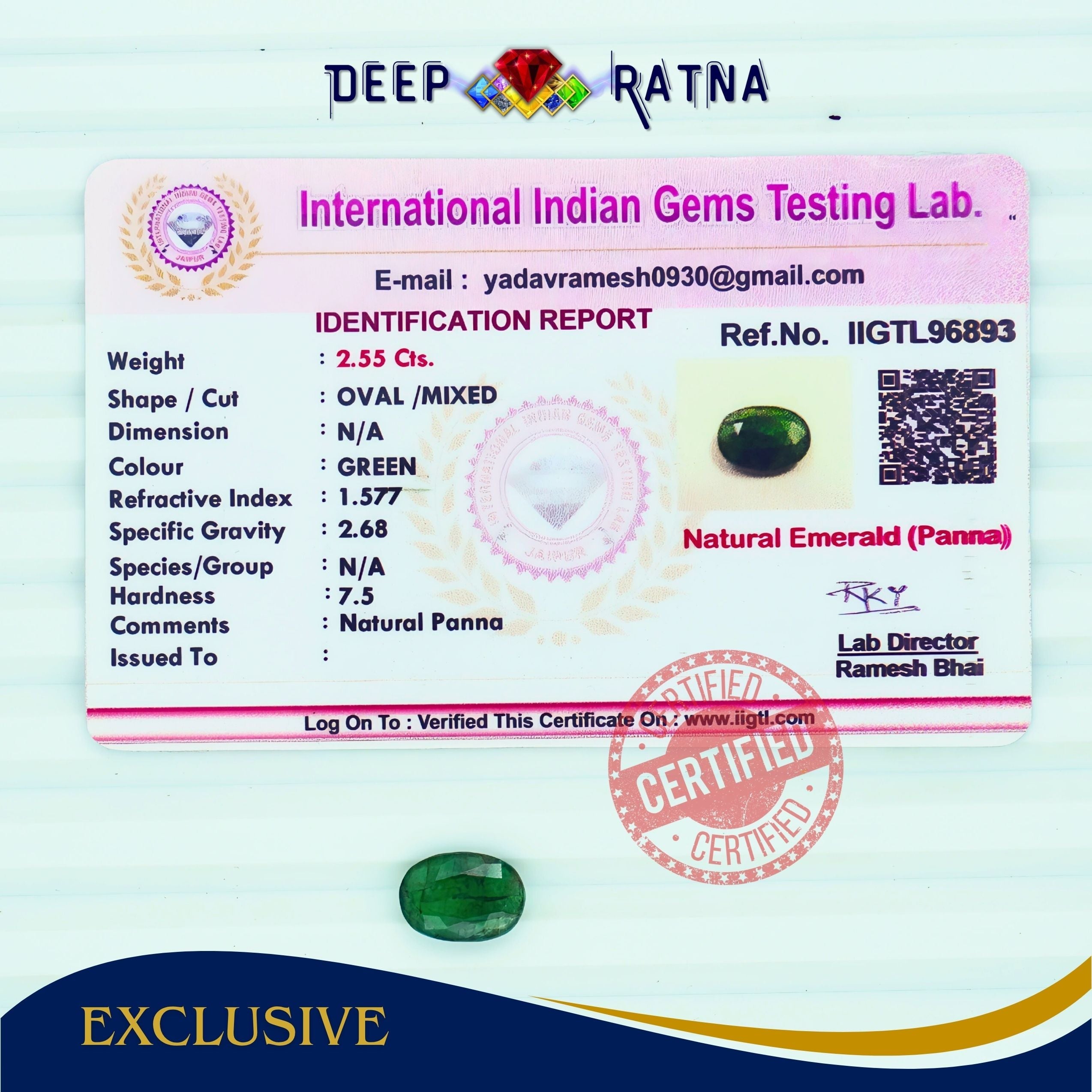 Emerald 2.55 Carat (Zambia)