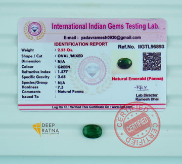Emerald 2.55 Carat (2.80 Ratti) Zambia Premium