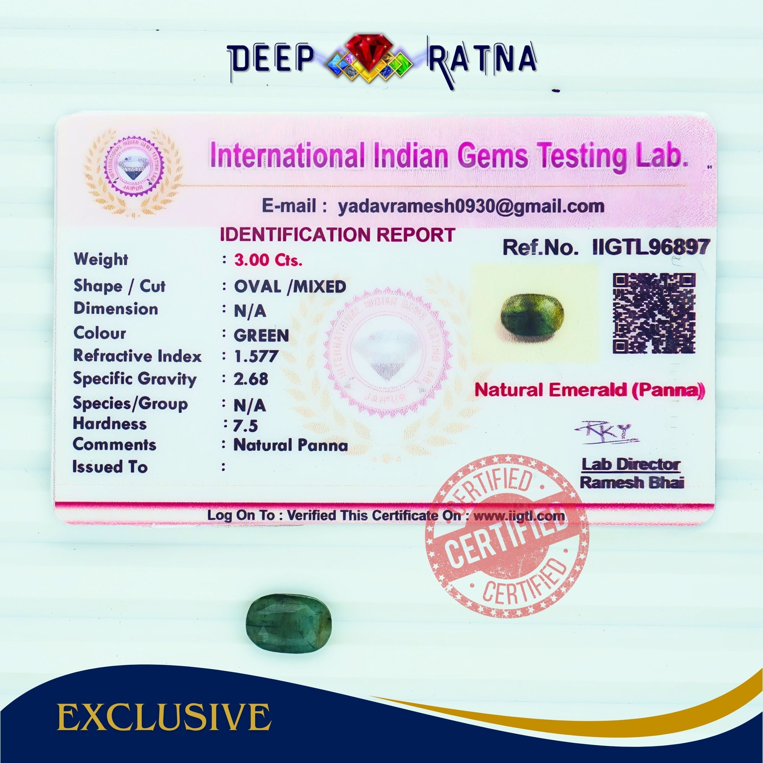 Emerald 3 Carat (Zambia)