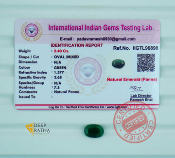 Emerald 2.40 Carat (2.64 Ratti) Zambia Premium