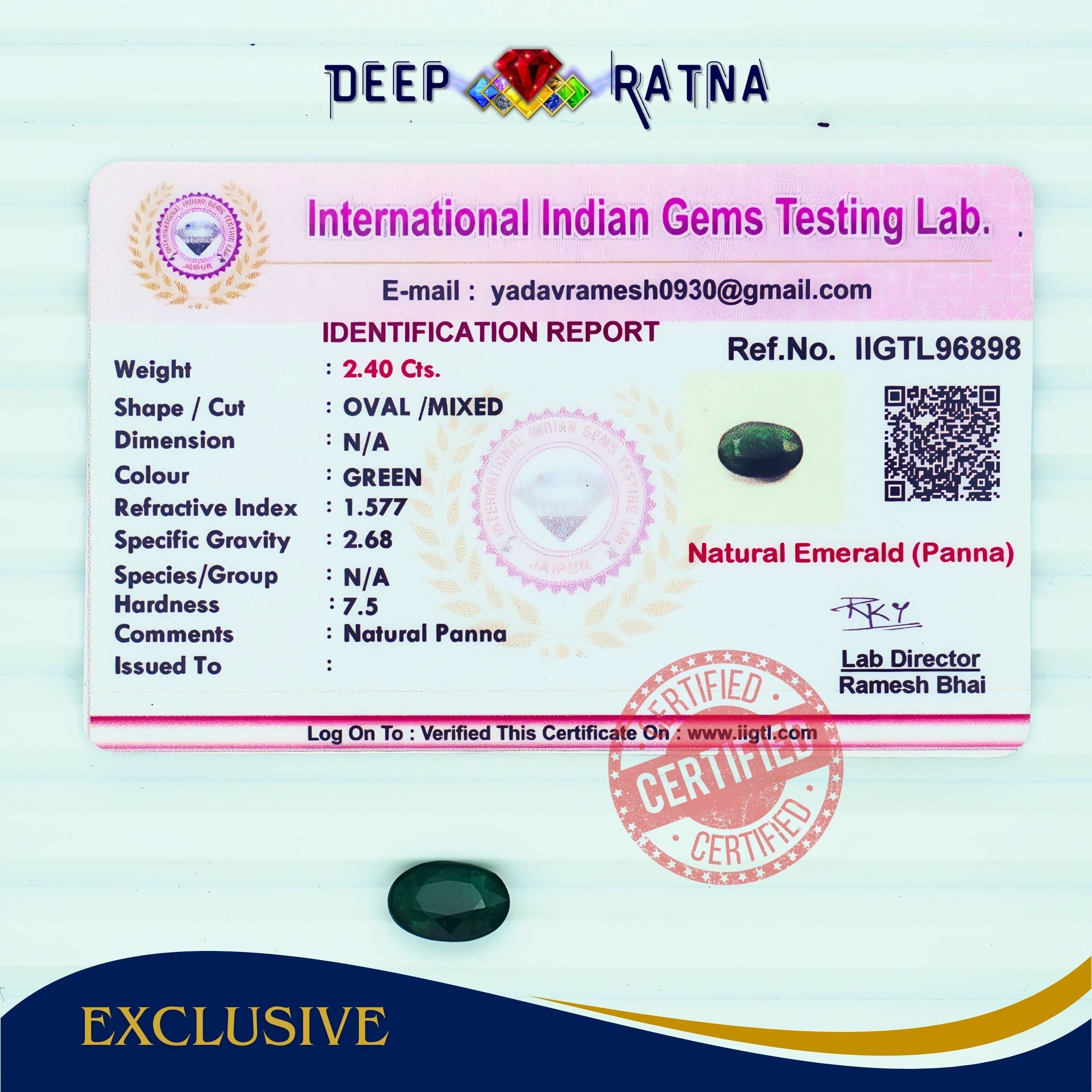 Emerald 2.40 Carat (Zambia)