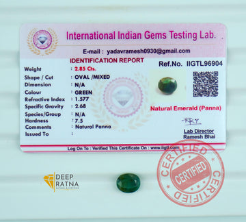 Emerald 2.85 Carat (3.13 Ratti) Zambia Premium