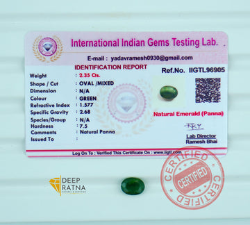 Emerald 2.35 Carat (2.58 Ratti) Zambia Premium