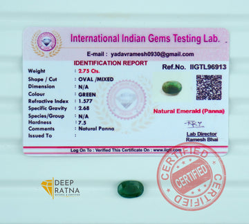Emerald 2.75 Carat (3.02 Ratti) Zambia Premium