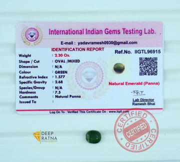 Emerald 2.30 Carat (2.53 Ratti) Zambia Premium