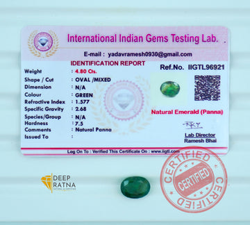 Emerald 4.80 Carat (5.28 Ratti) Zambia Premium