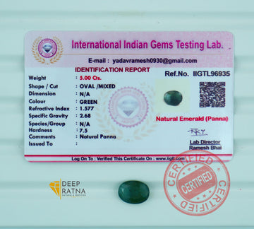 Emerald 5 Carat (5.50 Ratti) Zambia Premium
