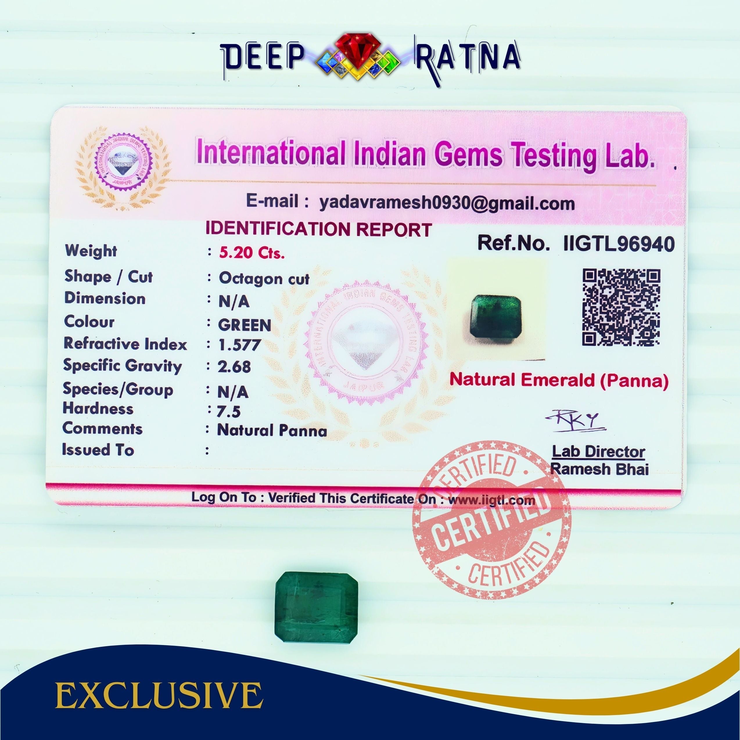 Emerald 5.20 Carat (Zambia)