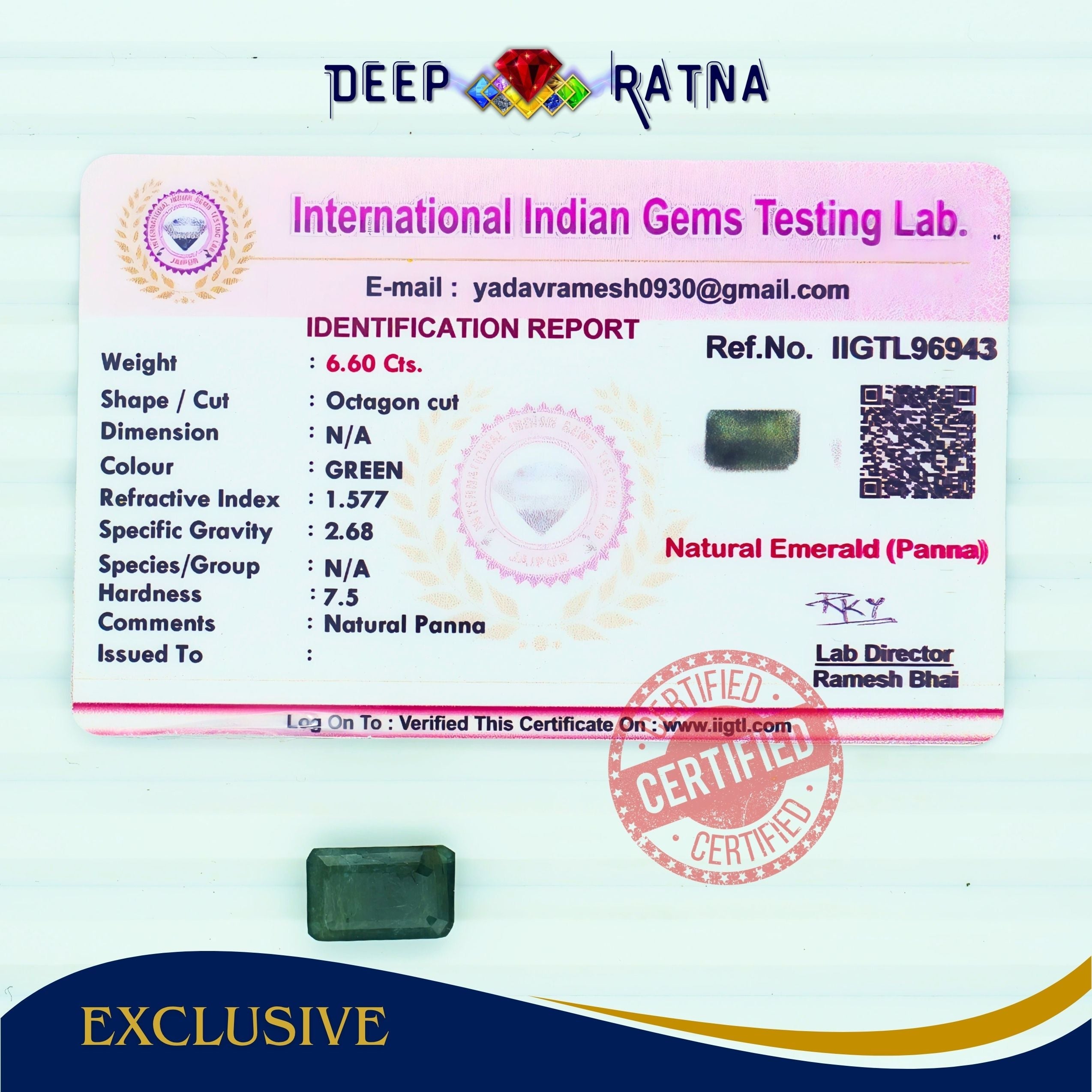 Emerald 6.60 Carat (Zambia)