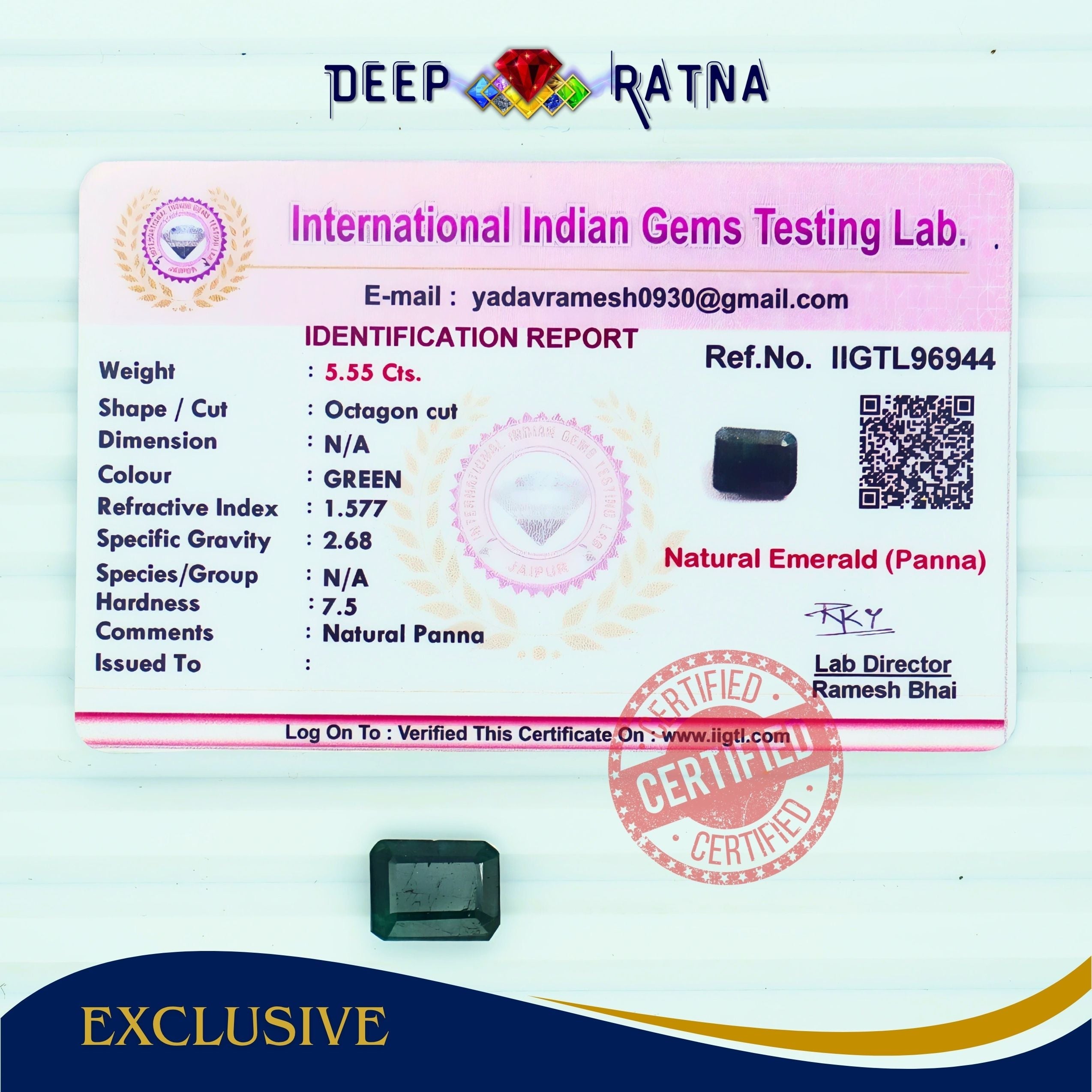 Emerald 5.55 Carat (Zambia)