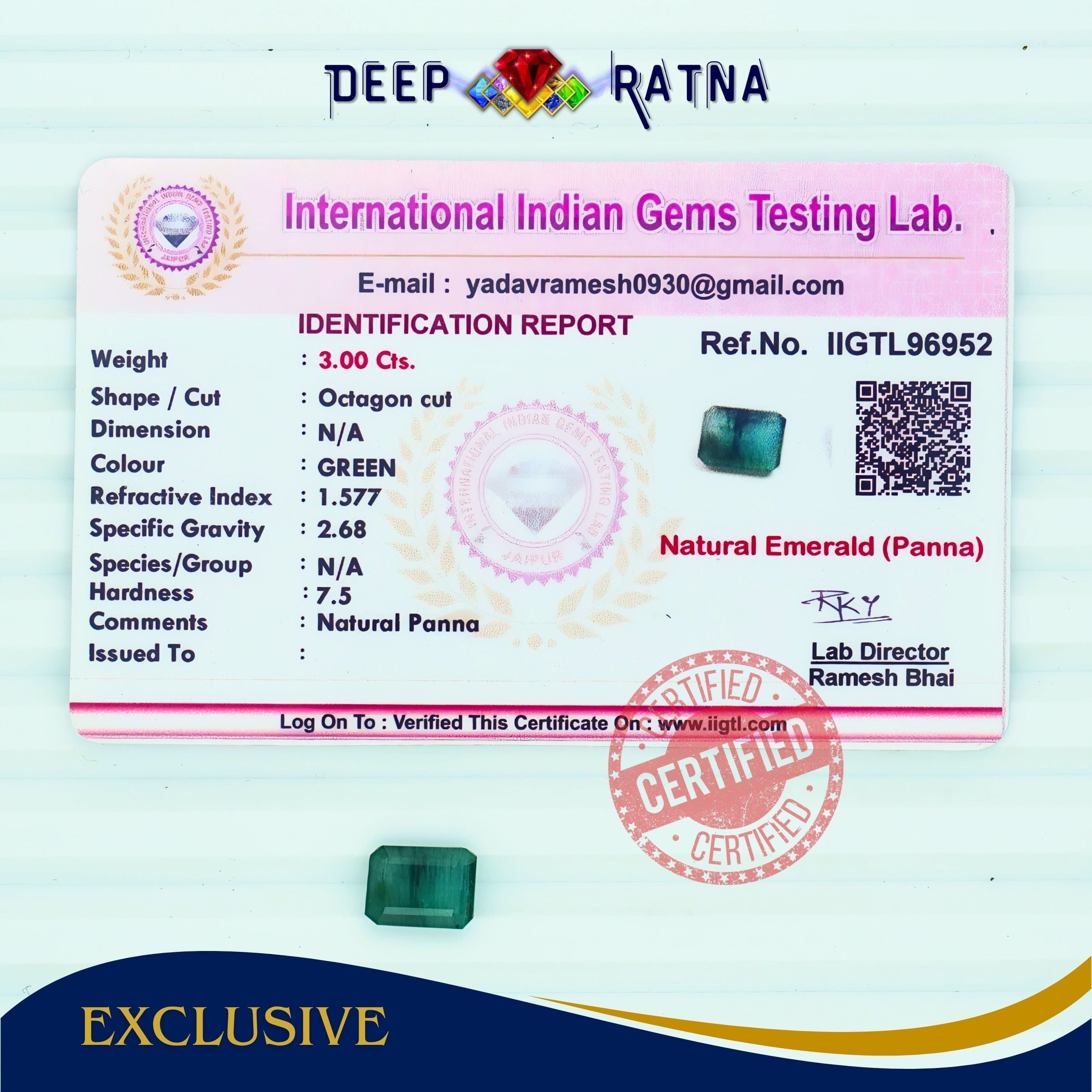 Emerald 3 Carat (Zambia)