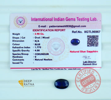 Blue Sapphire 5.90 Carat (Thailand) Exclusive