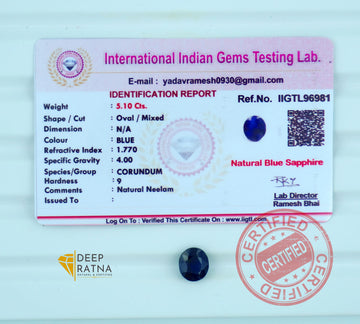 Blue Sapphire 5.10 Carat (Thailand) premium