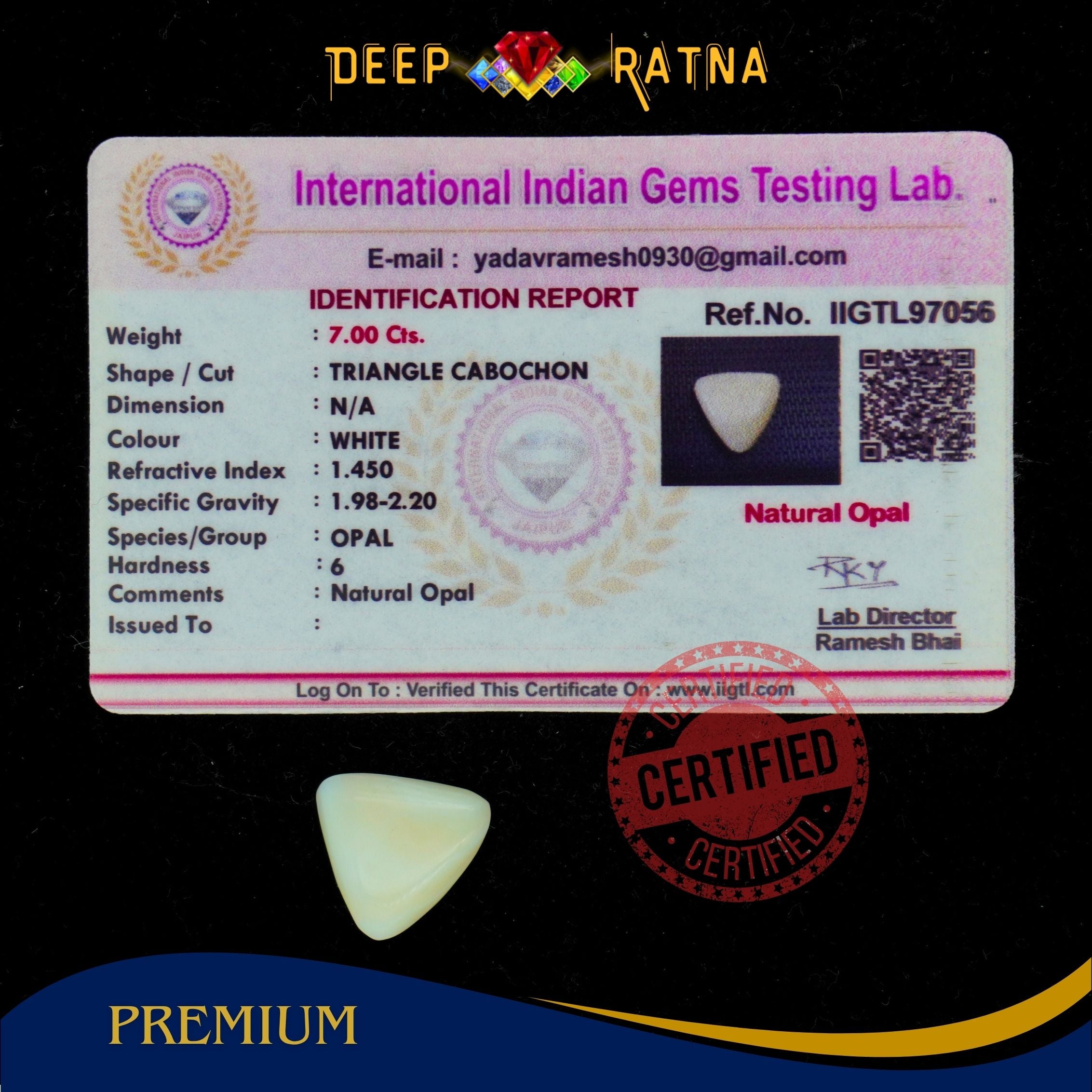 Opal 7 Carat Australian (Without Fire)