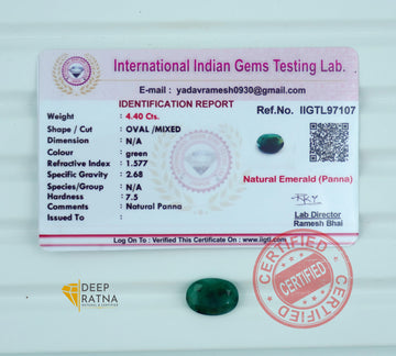 Emerald 4.40 Carat (4.84 Ratti) Brazil Premium