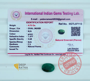 Emerald 4.75 Carat (5.21 Ratti) Brazil Premium