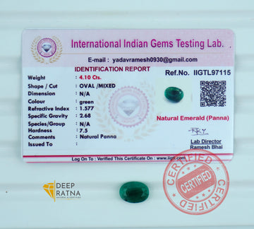 Emerald 4.10 Carat (4.51 Ratti) Brazil Premium