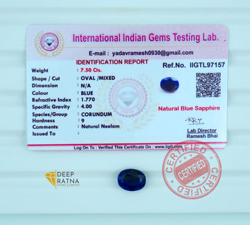 Blue Sapphire 7.50 Carat (Thailand) Exclusive