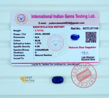 Blue Sapphire 5.10 Carat (Thailand) Exclusive