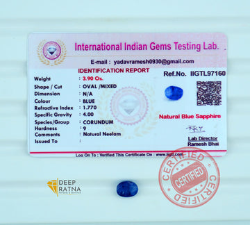 Blue Sapphire 3.90 Carat (Thailand) Exclusive