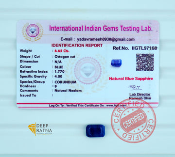 Blue Sapphire 6.65 Carat (Thailand) Exclusive