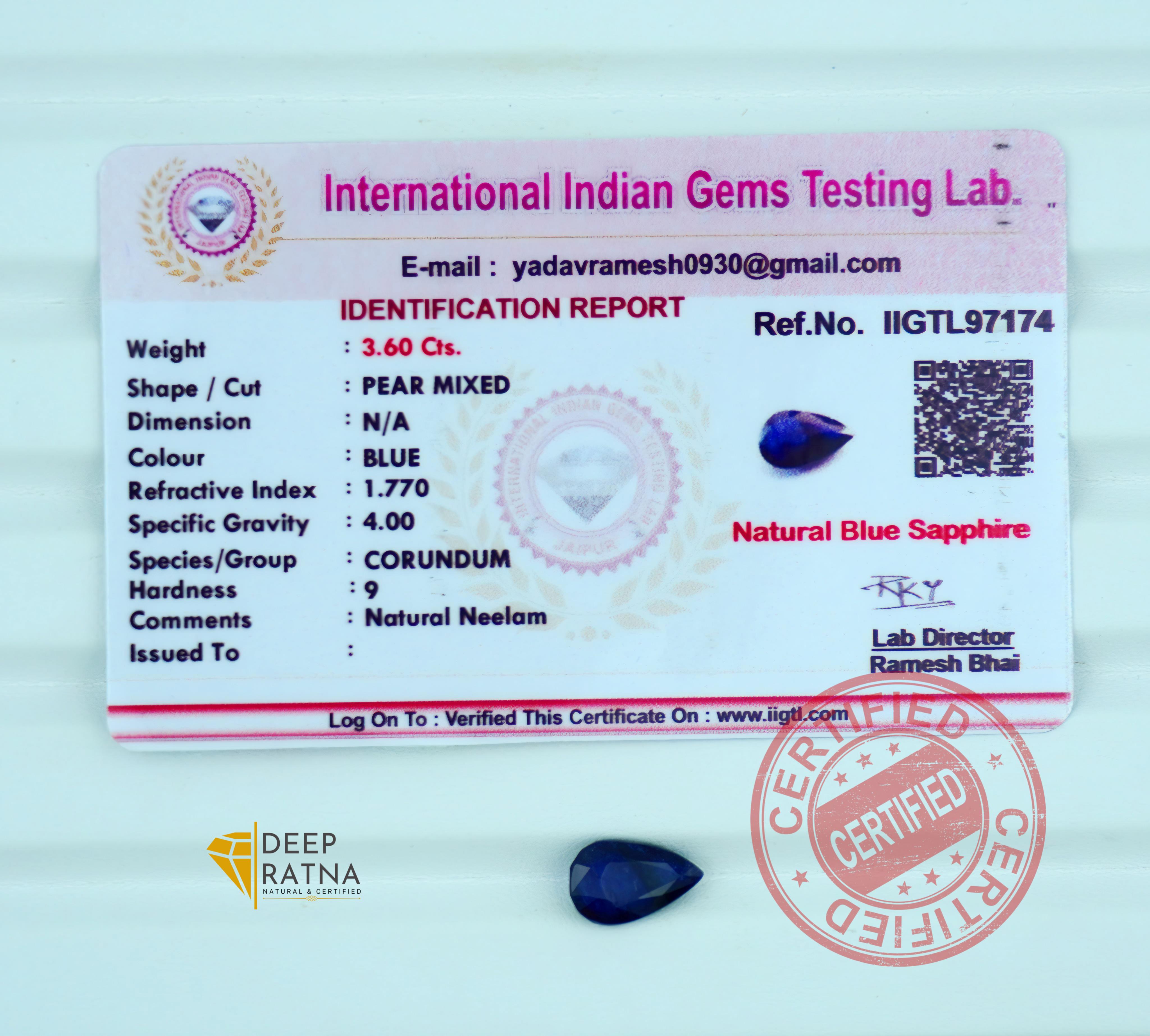 Blue Sapphire 3.60 Carat (Thailand) premium