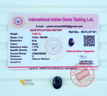 Blue Sapphire 5.8 Carat (Thailand) Prime