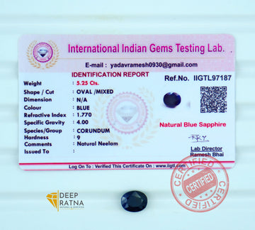 Blue Sapphire 5.25 Carat (Thailand) Prime