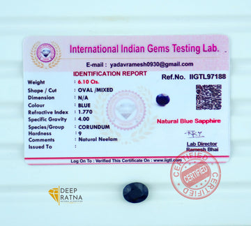 Blue Sapphire 6.10 Carat (Thailand) Prime
