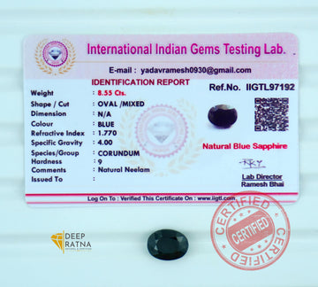 Blue Sapphire 8.55 Carat (Thailand) Prime