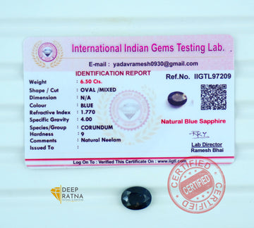 Blue Sapphire 6.50 Carat (Thailand) Prime