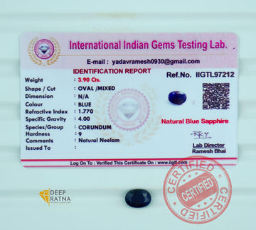Blue Sapphire 3.90 Carat (Thailand) Prime