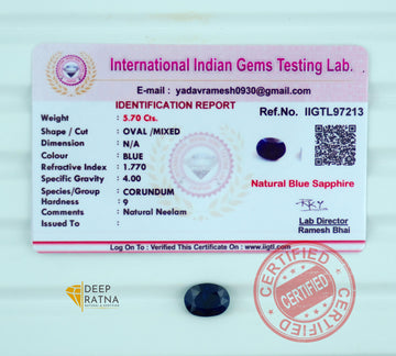 Blue Sapphire 5.70 Carat (Thailand) Prime