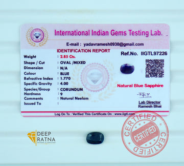Blue Sapphire 2.85 Carat (Thailand) Prime