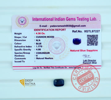 Blue Sapphire 4.30 Carat (Thailand) Prime