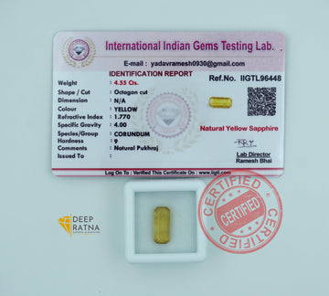 Yellow Sapphire 4.55 Carat (5.01 Ratti) Thailand Elite