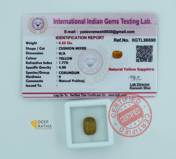 Yellow Sapphire 4.55 Carat (5 Ratti) Thailand Premium