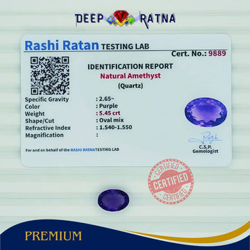 Amethyst 5.45 Carat (Brazil) - Deep Ratna