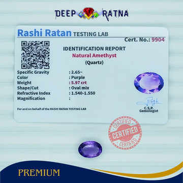 Amethyst 5.97 Carat (Brazil) - Deep Ratna