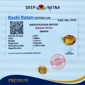 Citrine 2.90 Carat (Brazil) - Deep Ratna